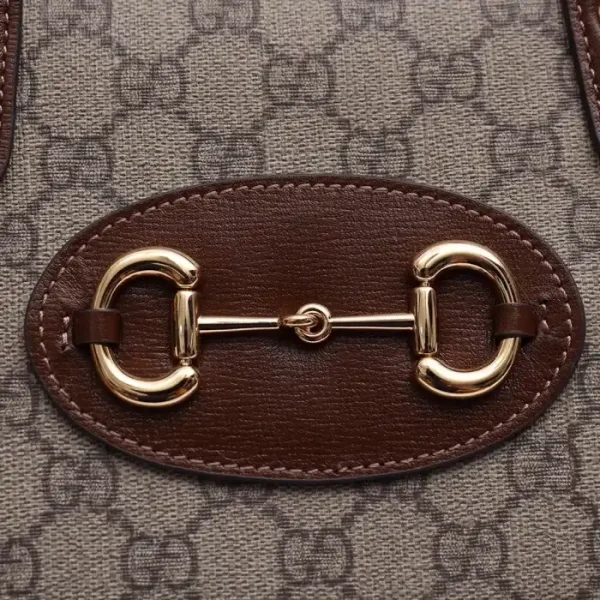GUCCI HORSEBIT 1955 MINI CANVAS TOTE IN NEUTRALS - Image 4