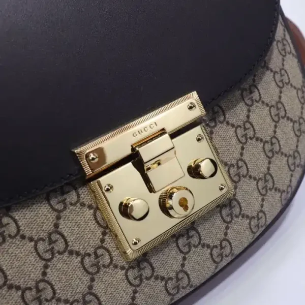 GUCCI Supreme Monogram Web Medium Padlock Messenger Shoulder Bag - Image 9