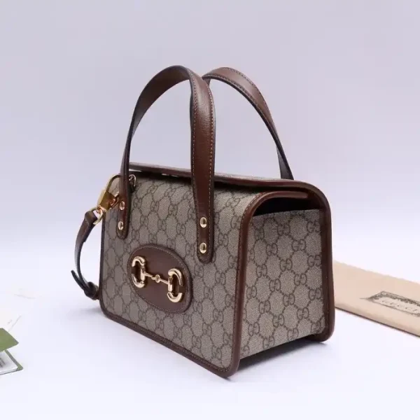 GUCCI HORSEBIT 1955 MINI CANVAS TOTE IN NEUTRALS - Image 6
