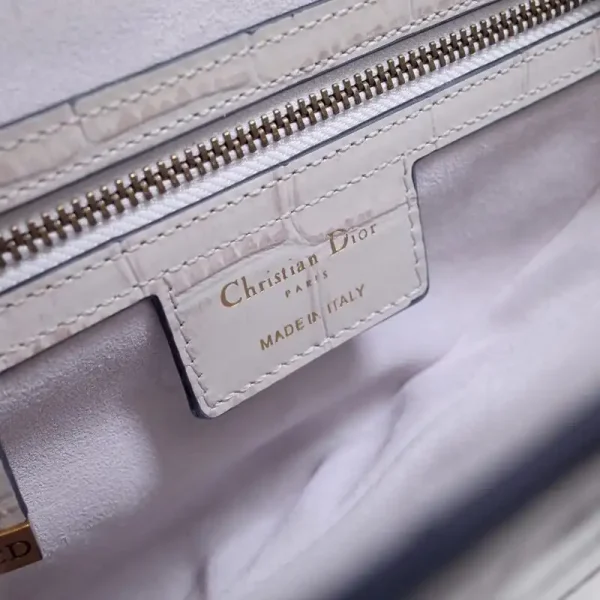 Dior Saddle Bag Crocodile White - Image 2