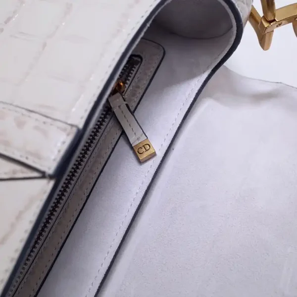 Dior Saddle Bag Crocodile White - Image 6