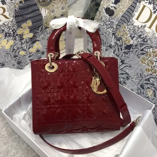 Lady Dior Large Red Patent - Image 6