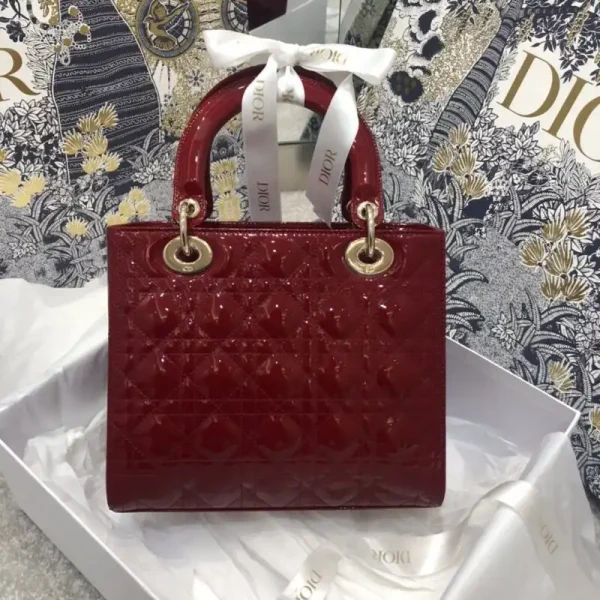Lady Dior Large Red Patent - Image 8