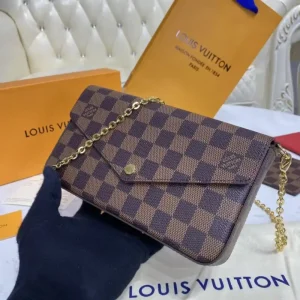 Louis Vuitton Félicie Pochette Brown Grid