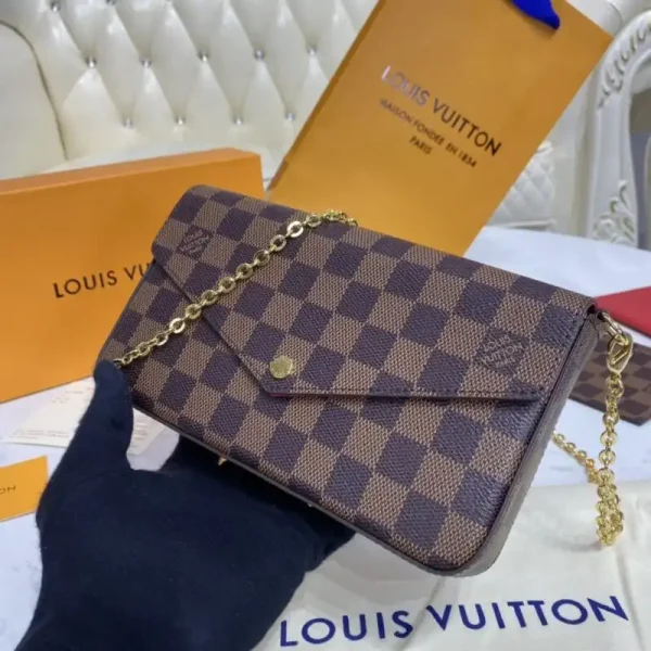 Louis Vuitton Félicie Pochette Brown Grid