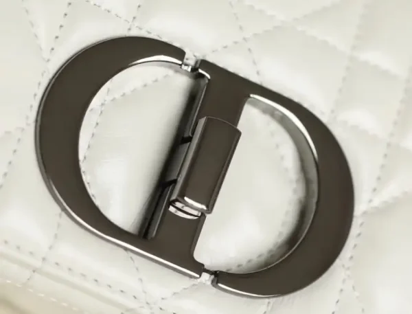 Dior Caro Bag White Gunmetal - Image 8