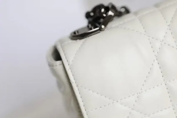 Dior Caro Bag White Gunmetal - Image 4