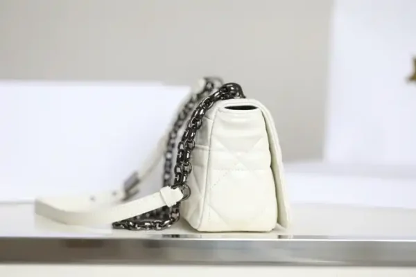 Dior Caro Bag White Gunmetal - Image 3
