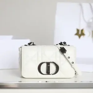 Dior Caro Bag White Gunmetal