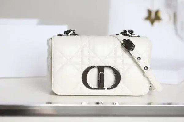 Dior Caro Bag White Gunmetal - Image 2