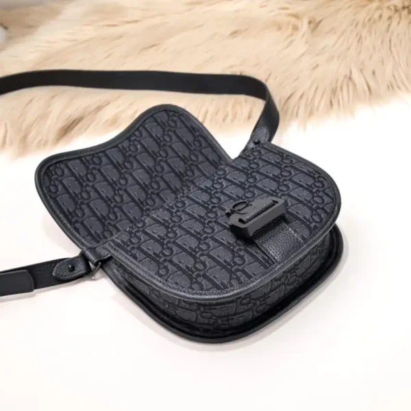 Dior Mini Gallop Bag with Strap Black Canvas - Image 2
