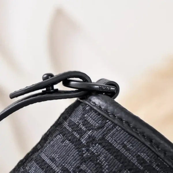 Dior Mini Gallop Bag with Strap Black Canvas - Image 4