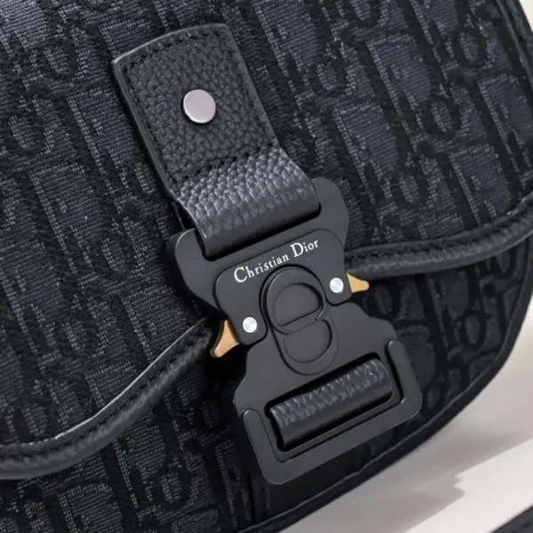 Dior Mini Gallop Bag with Strap Black Canvas - Image 6