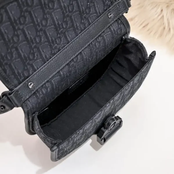 Dior Mini Gallop Bag with Strap Black Canvas - Image 10