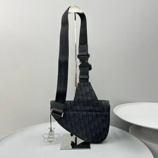 Dior Saddle Bag Oblique Black - Image 3