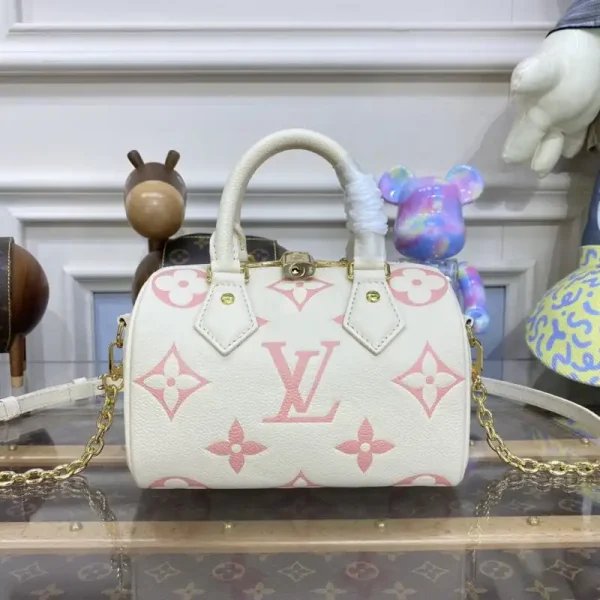 Louis Vuitton Speedy Bandouliere 20 White Pink