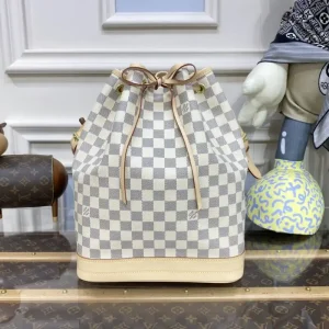 Louis Vuitton Noe  Bucket White Grid MM