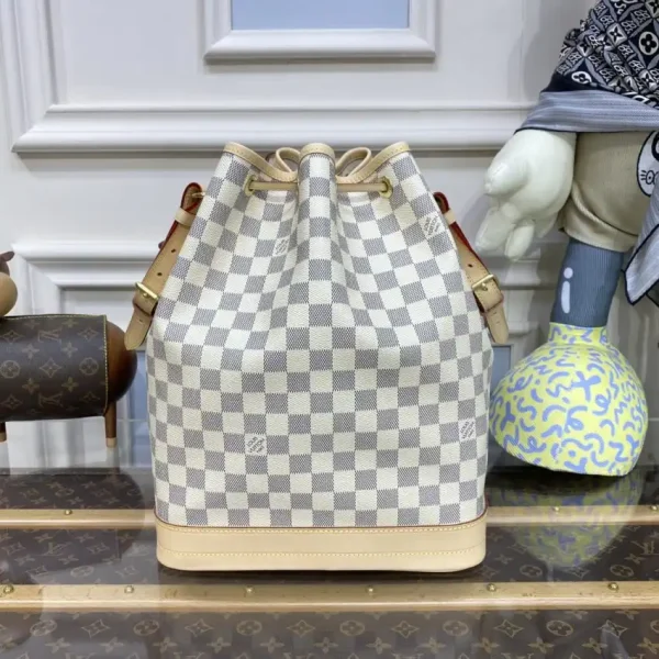 Louis Vuitton Noe  Bucket White Grid MM - Image 3