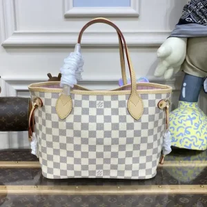 Louis Vuitton Neverfull MM White Grid