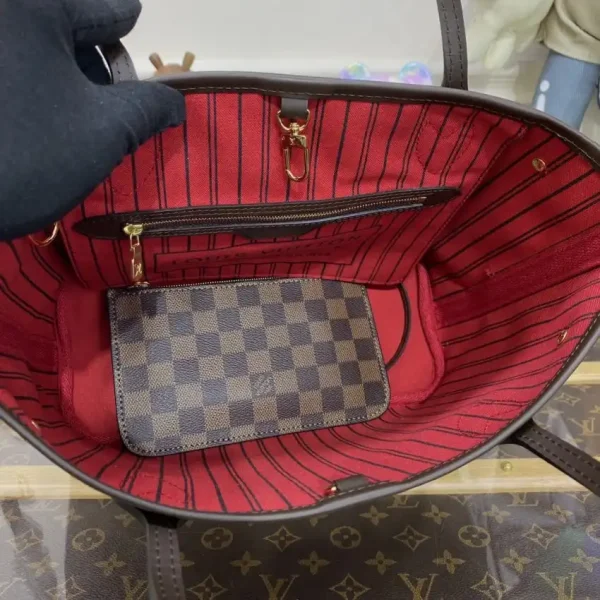 Louis Vuitton Neverfull MM  Grid Red Inside - Image 2