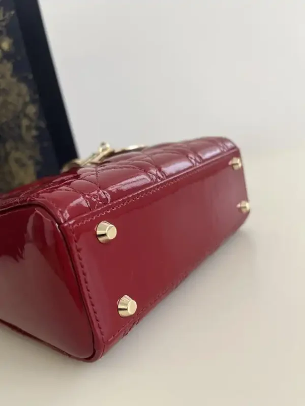 Lady Dior Mini Red Patent - Image 5