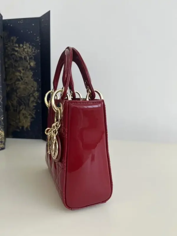Lady Dior Mini Red Patent - Image 7