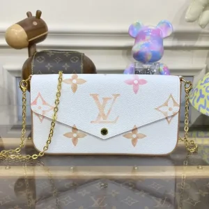 Louis Vuitton Felicie Pochette White Apricot