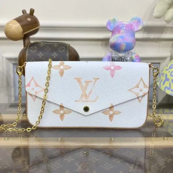 Louis Vuitton Felicie Pochette White Apricot