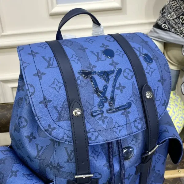 Louis Vuitton Christopher Backpack Blue 2 - Image 4