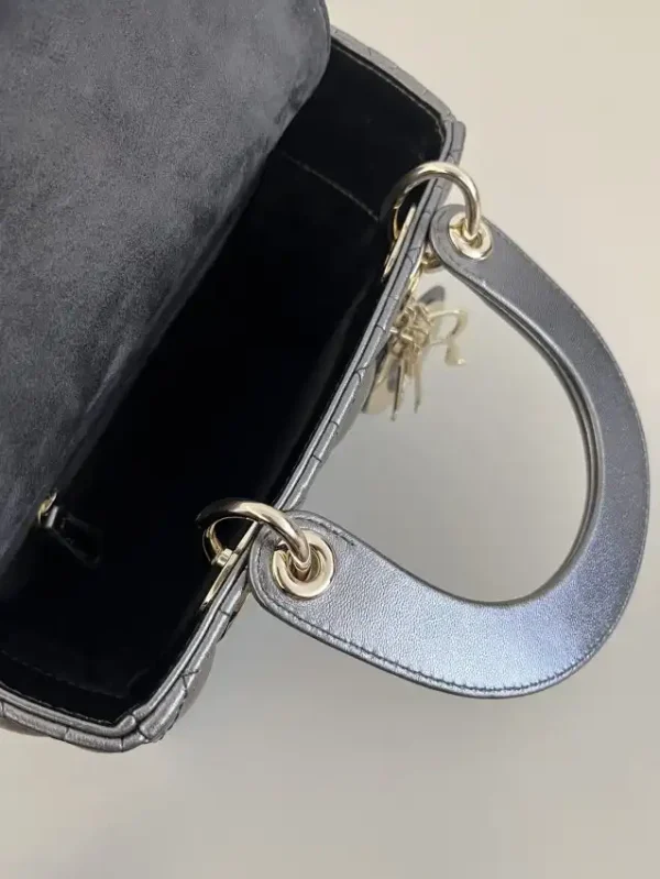 Lady Dior Platinum Metallic ABC - Image 3