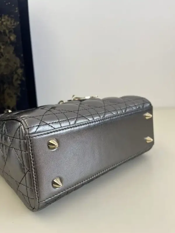 Lady Dior Platinum Metallic ABC - Image 6