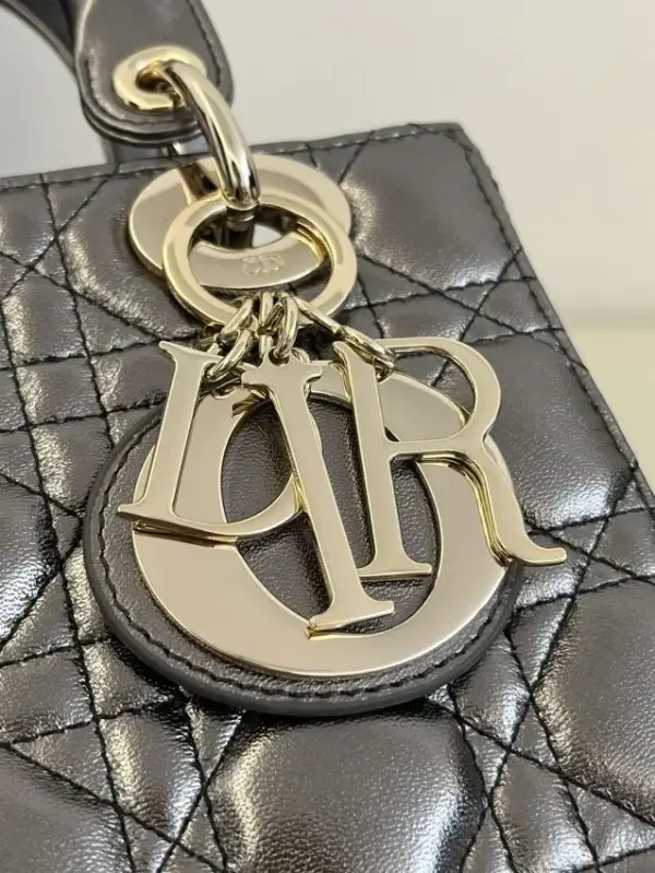 Lady Dior Platinum Metallic ABC - Image 8
