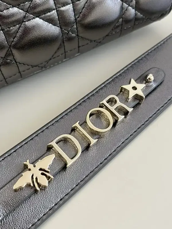 Lady Dior Platinum Metallic ABC - Image 9