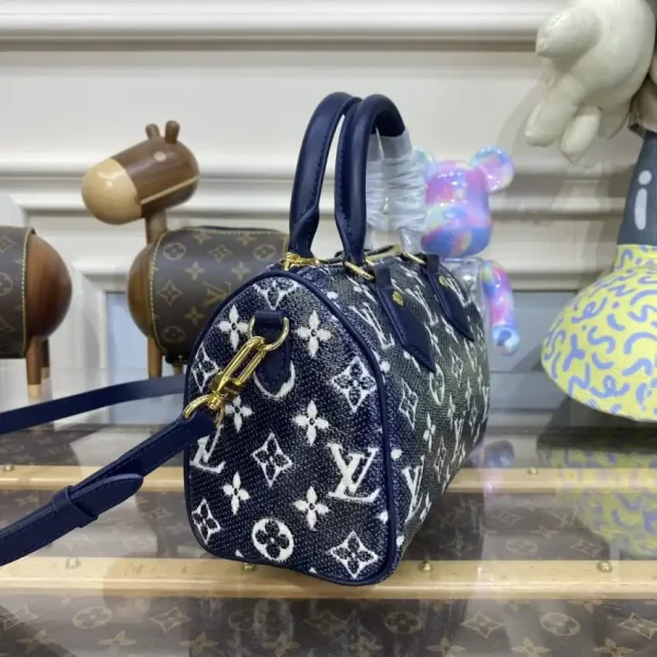 Louis Vuitton Speedy Bandouliere Blue Denim - Image 4