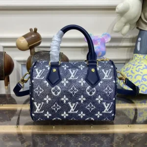 Louis Vuitton Speedy Bandouliere Blue Denim