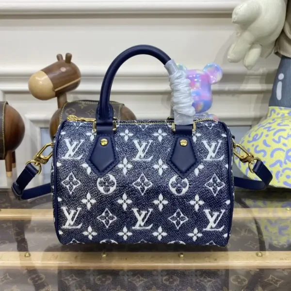 Louis Vuitton Speedy Bandouliere Blue Denim - Image 7