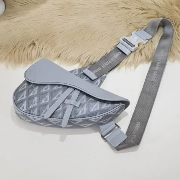 Dior Saddle Bag Diamong Grey - Image 6