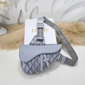 Dior Saddle Bag Diamong Grey