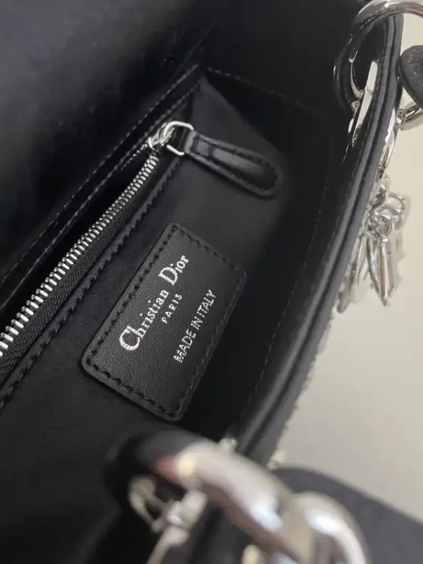 Lady Dior Mini Satin Black - Image 7