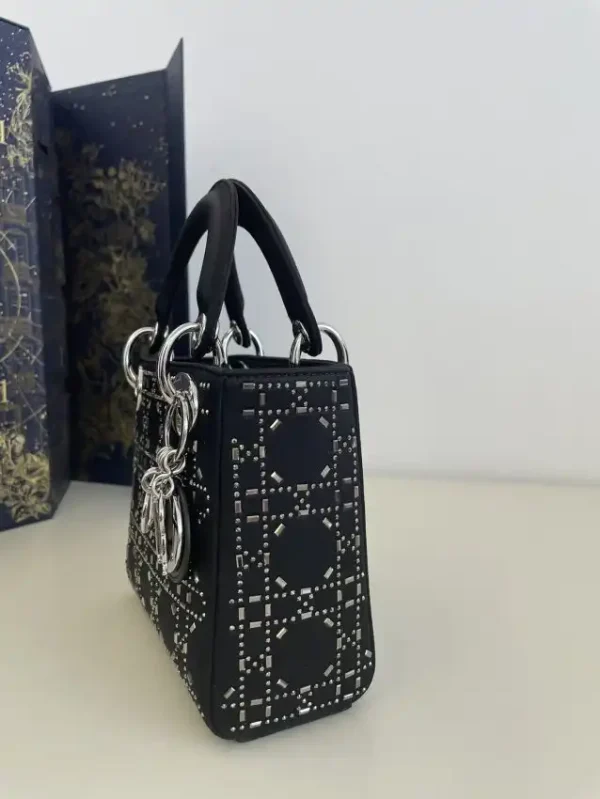 Lady Dior Mini Satin Black - Image 9
