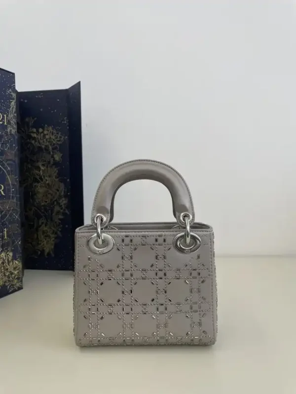 Lady Dior Mini Satin Grey - Image 2