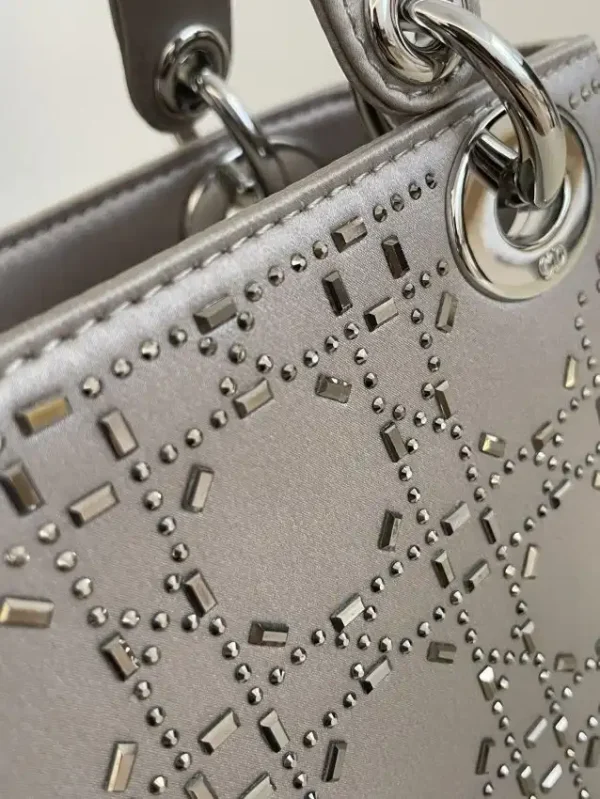 Lady Dior Mini Satin Grey - Image 4