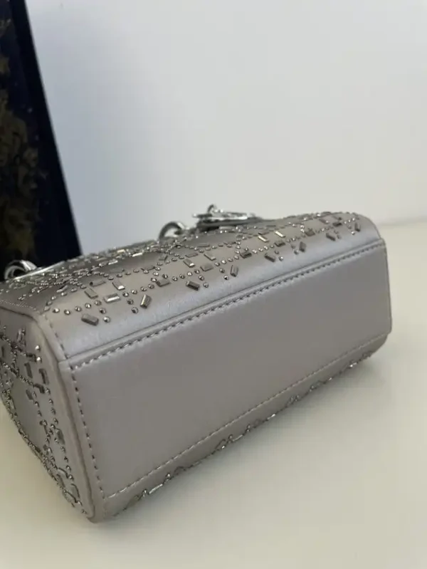 Lady Dior Mini Satin Grey - Image 8