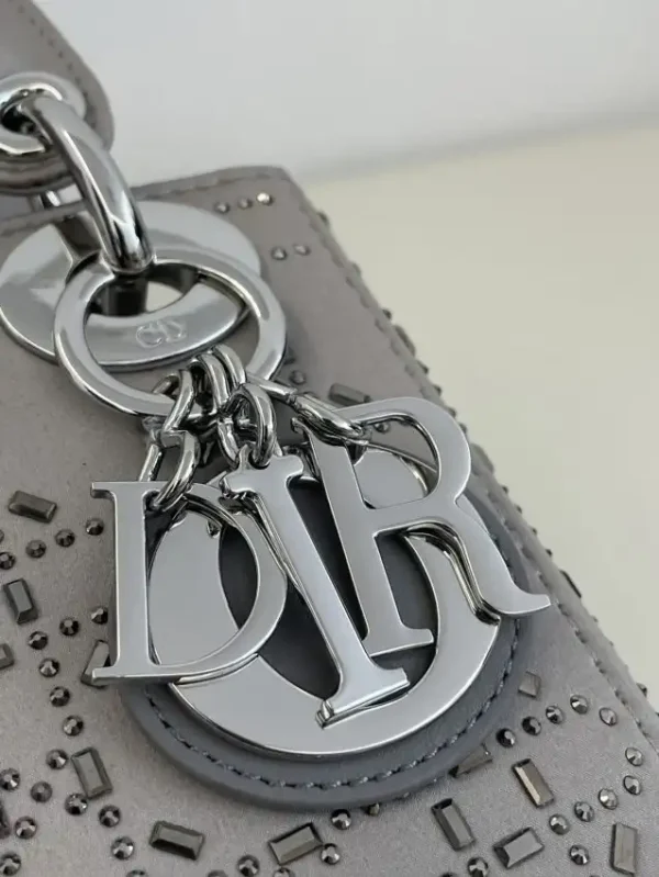 Lady Dior Mini Satin Grey - Image 9