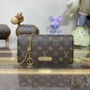 Louis Vuitton Wallet On Chain Lily Brown