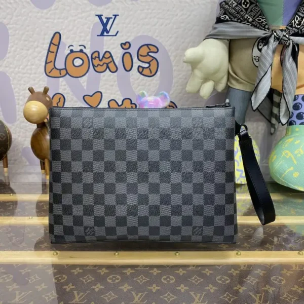 Louis Vuitton Takeoff Pouch Black Grid - Image 3