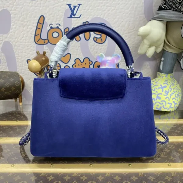 Loius Vuitton Capucines Blue Velvet - Image 5