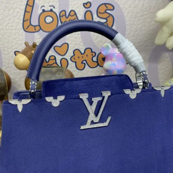 Loius Vuitton Capucines Blue Velvet - Image 6