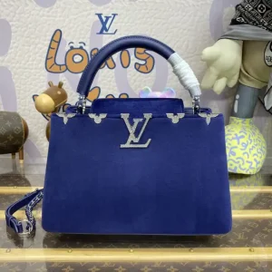 Loius Vuitton Capucines Blue Velvet