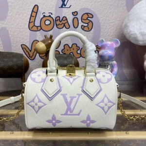 Louis Vuitton Speedy Bandouliere 20 White Purple
